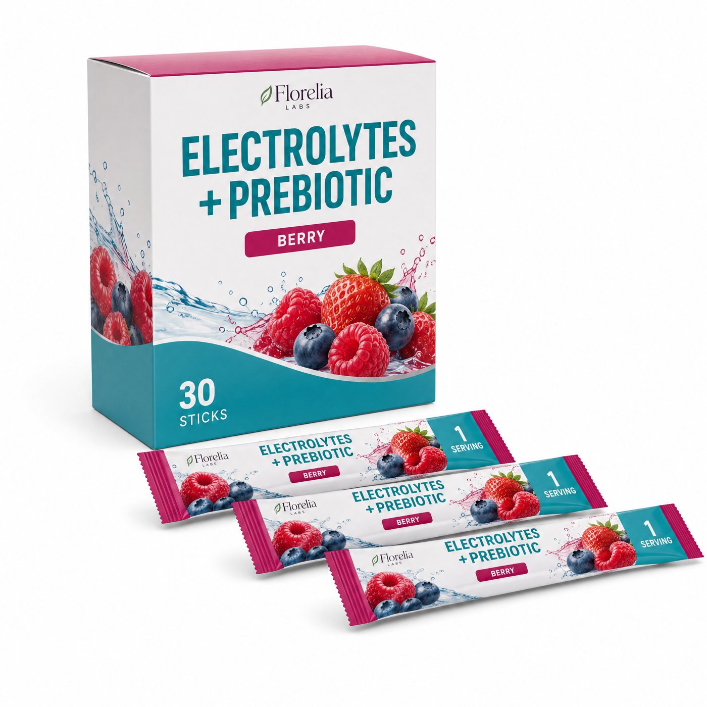 Florelia Labs Electrolytes + Prebiotic, Berry